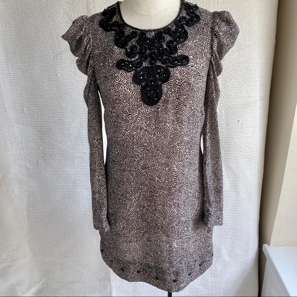 French Connection 4 6 Swirl Print Button Dress
